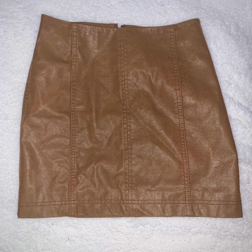 Free People Leather Mini Skirt